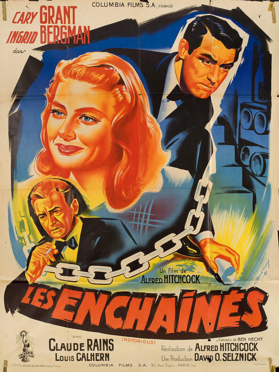 Notorious Original R1950s French Grande Movie Poster