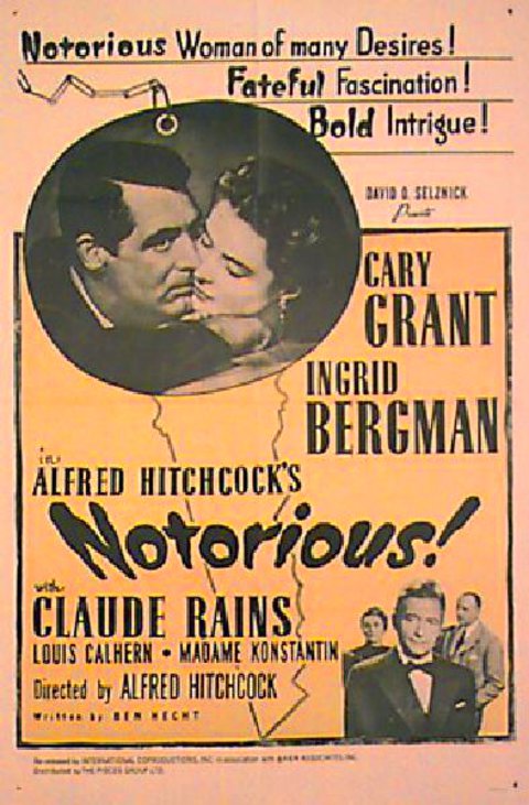 Notorious Original R1960s U.S. One Sheet Movie Poster