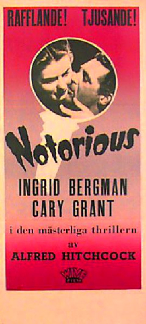 Notorious Original R1950s Swedish Stolpe Movie Poster