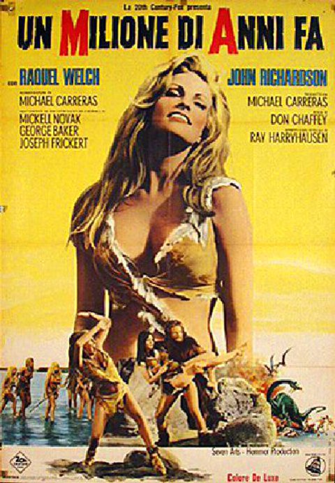One Million Years B.C. Original 1965 Italian Due Foglio Movie Poster