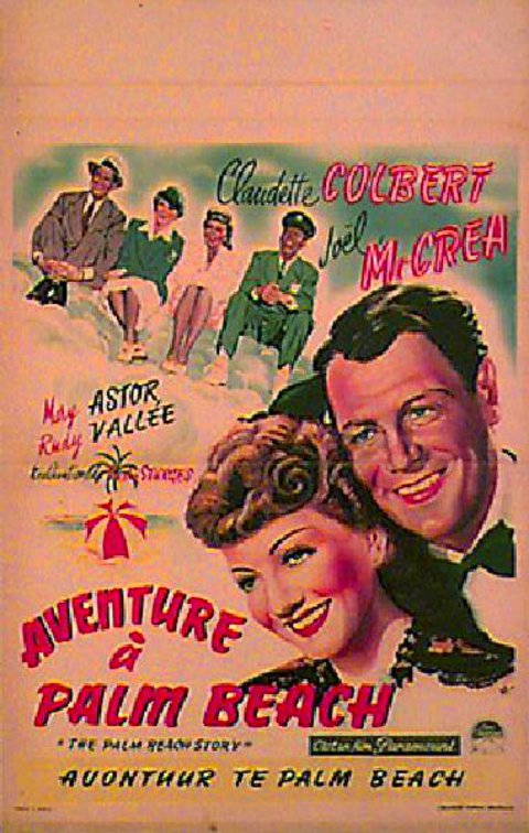 The Palm Beach Story Original 1942 Belgian Movie Poster