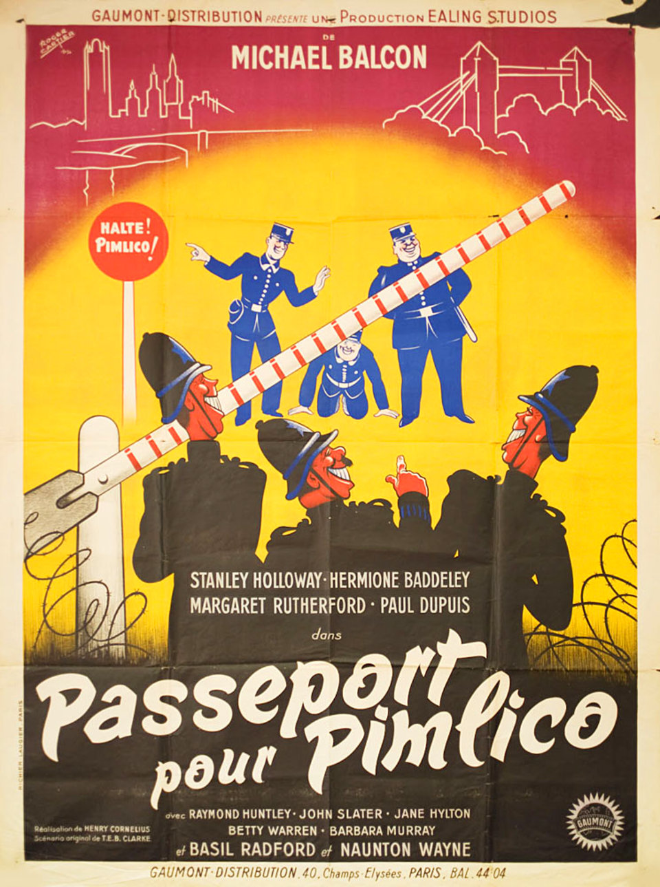 Passport to Pimlico Original 1949 French Grande Movie Poster