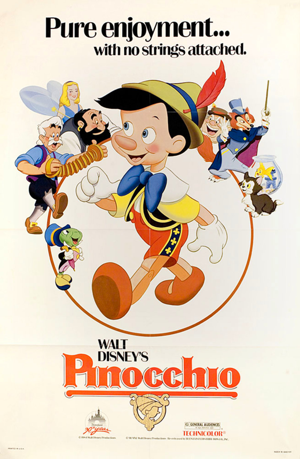 Pinocchio Original R1984 U.S. One Sheet Movie Poster