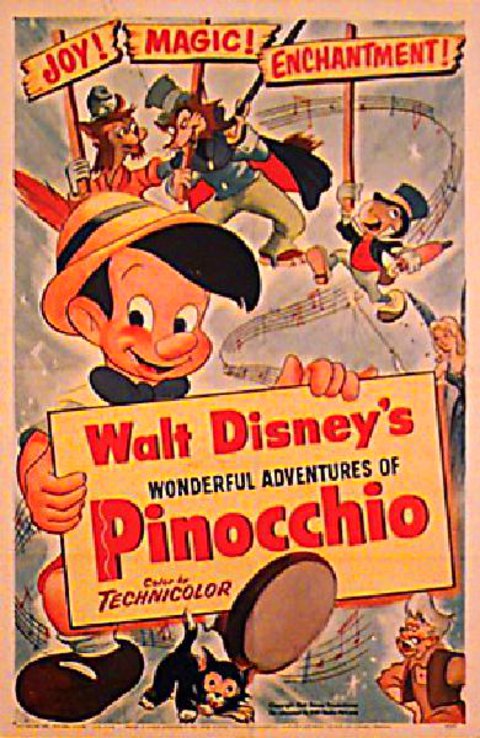 Pinocchio Original R1954 U.S. One Sheet Movie Poster