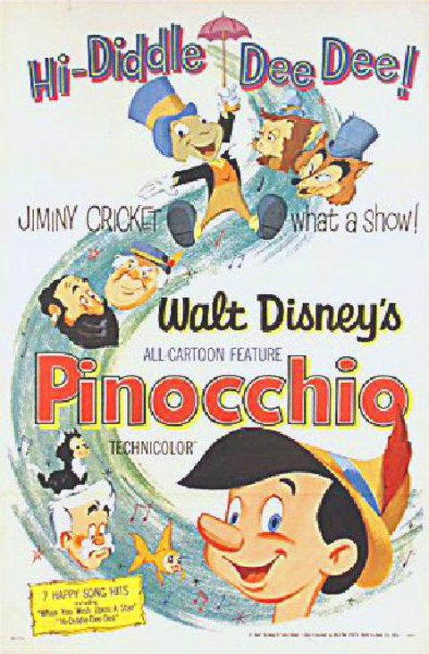 Pinocchio Original R1971 U.S. One Sheet Movie Poster