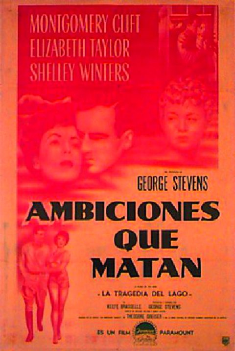 A Place in the Sun Original 1951 Argentine Movie Poster