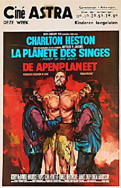 Planet of the Apes Original 1968 Belgian Movie Poster