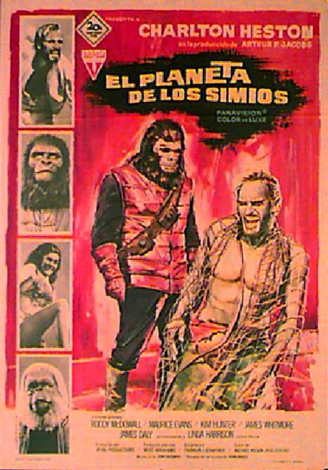 Planet of the Apes Original 1968 Spanish B1 Movie Poster