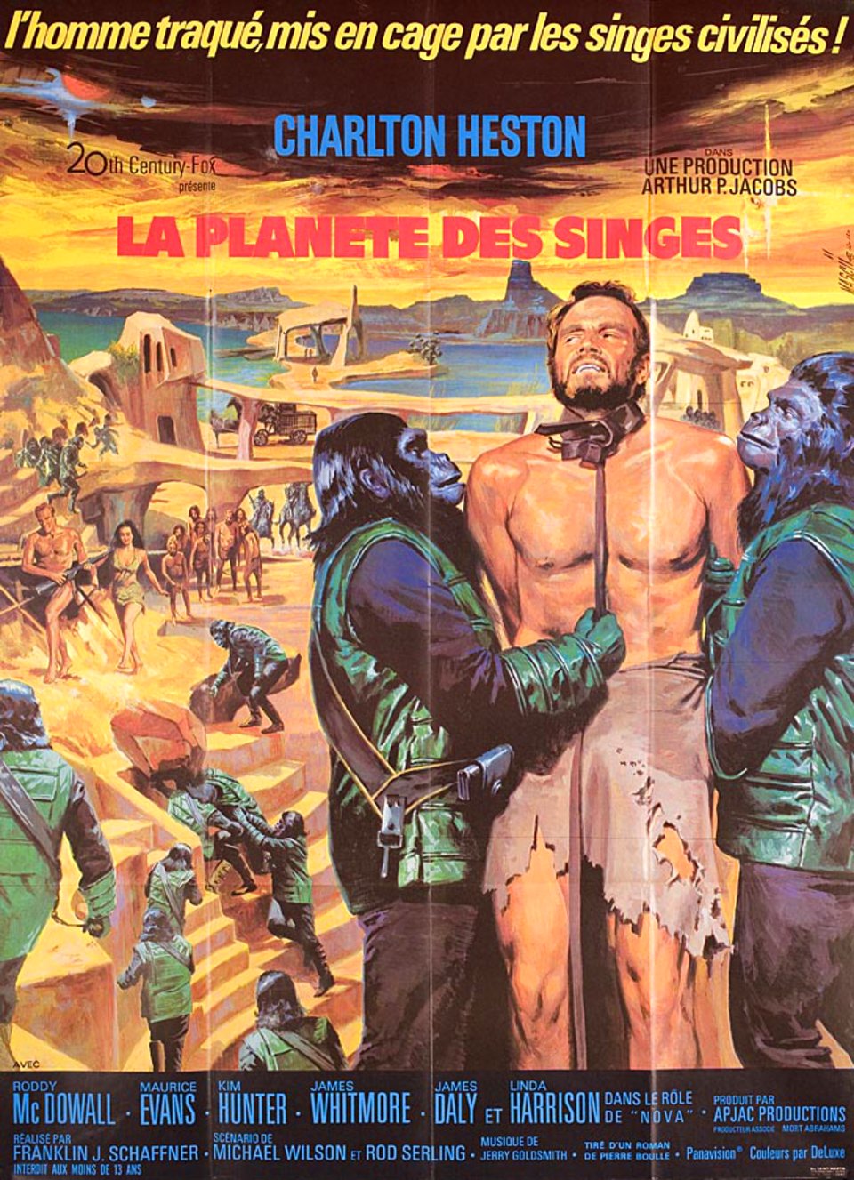 Planet of the Apes Original 1968 French Moyenne Movie Poster