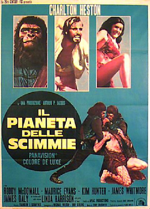 Planet of the Apes Original R1970s Italian Due Foglio Movie Poster