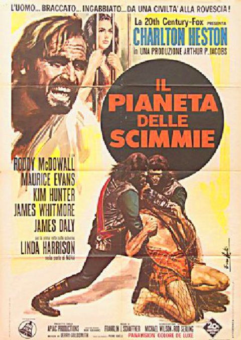 Planet of the Apes Original 1968 Italian Due Foglio Movie Poster