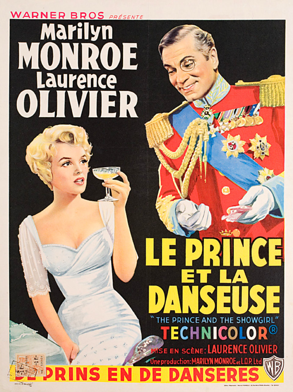 The Prince and the Showgirl Original 1957 Belgian Movie Poster