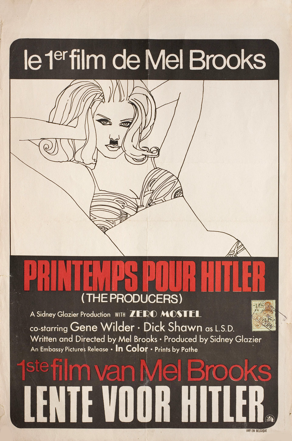 The Producers Original 1968 Belgian Movie Poster