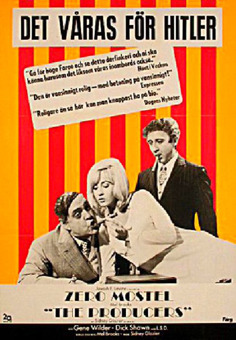 The Producers Original 1968 Swedish B1 Movie Poster