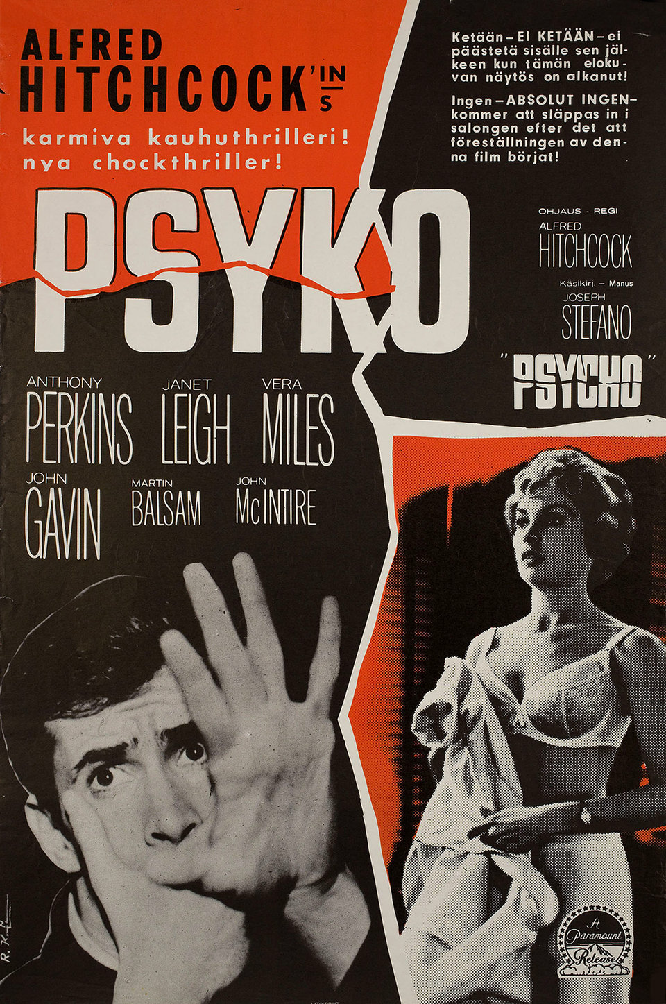 Psycho Original R1971 Finnish A2 Movie Poster