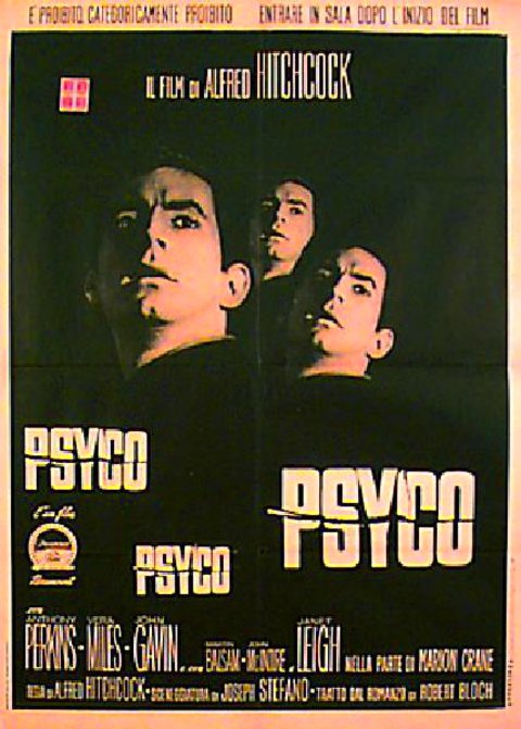 Psycho Original 1960 Italian Due Foglio Movie Poster