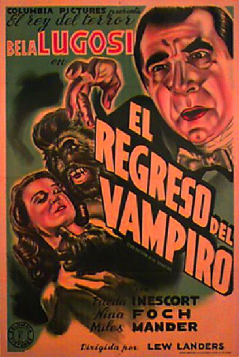 The Return of the Vampire Original 1943 Argentine Movie Poster