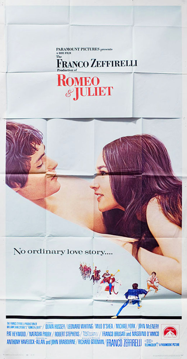 Romeo and Juliet Original 1968 U.S. Three Sheet Movie Poster
