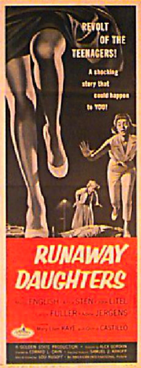 Runaway Daughters Original 1956 U.S. Insert Movie Poster