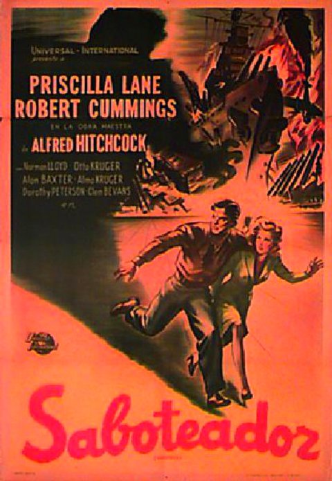 Saboteur Original 1942 Argentine Movie Poster