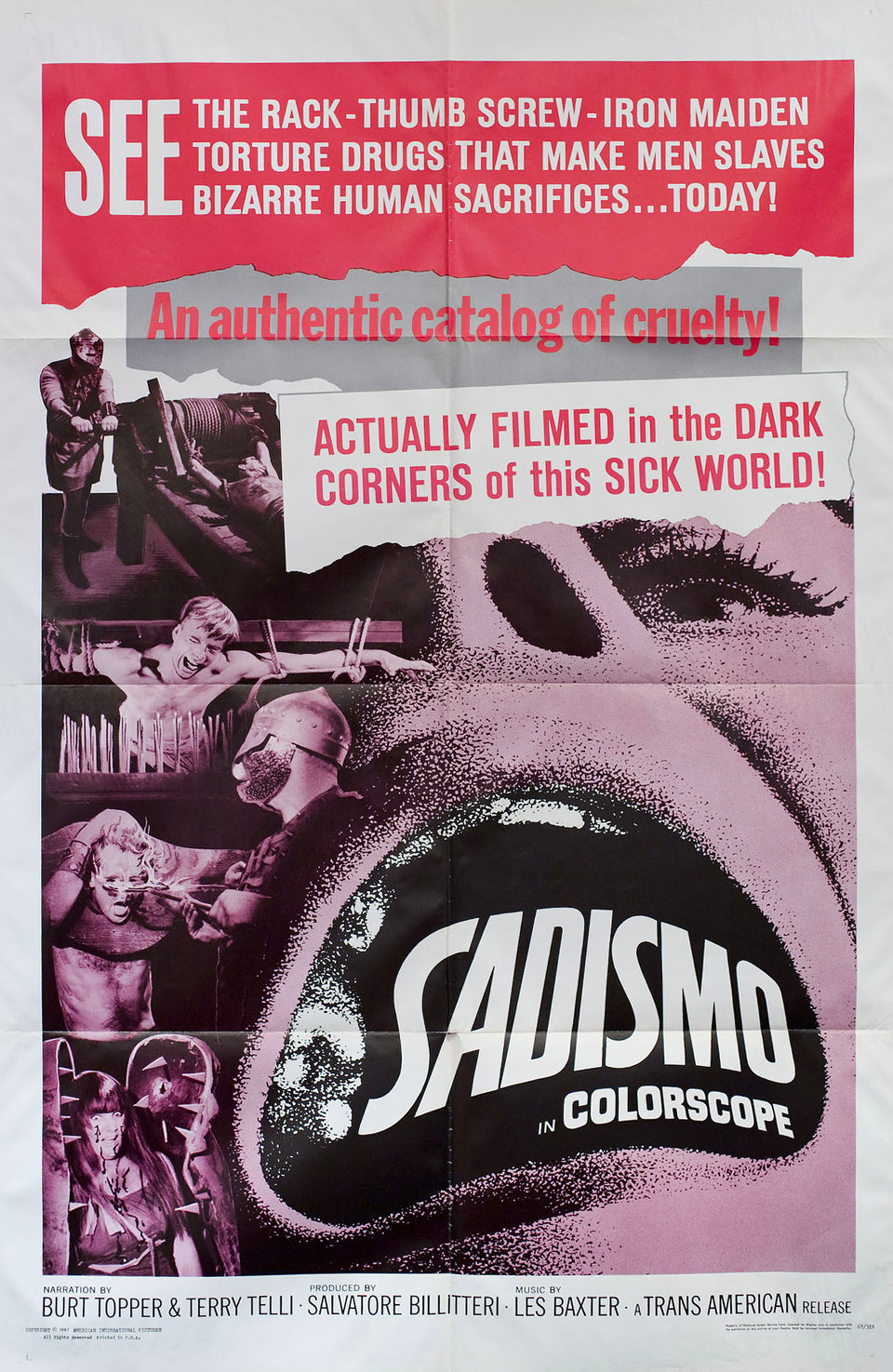 Sadismo Original 1967 U.S. One Sheet Movie Poster