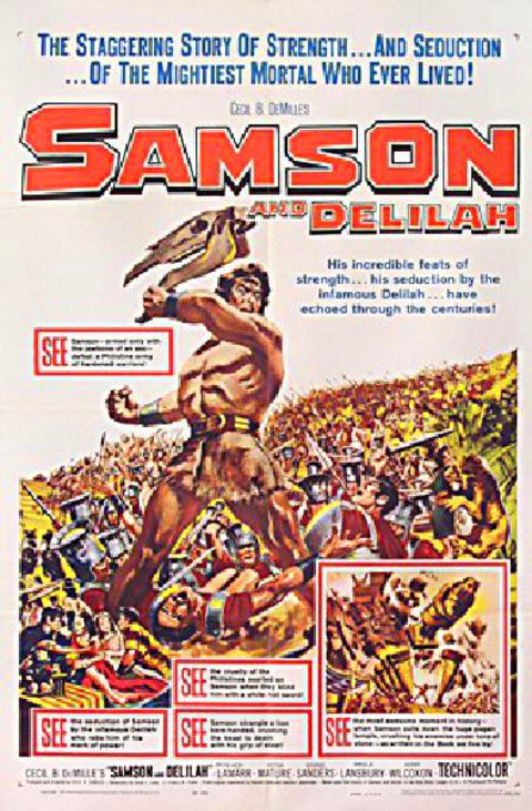Samson and Delilah Original R1959 U.S. One Sheet Movie Poster