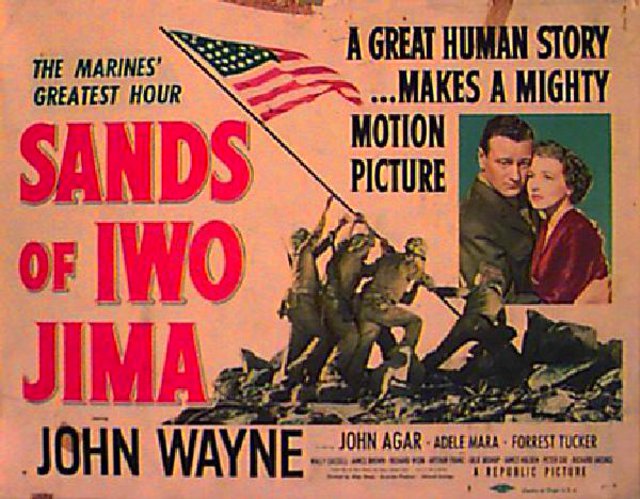 Sands Of Iwo Jima Movie Poster - John Wayne War Adventure - 20x30 Reproduction