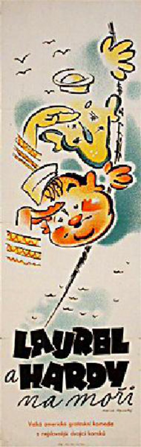 Saps at Sea Original 1940 Czech Pre-War Movie Poster