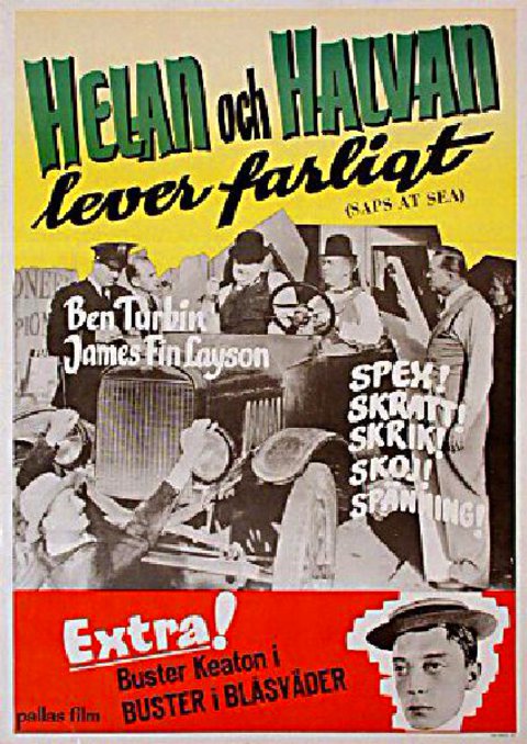 Saps at Sea Original R1960s Swedish A1 Movie Poster