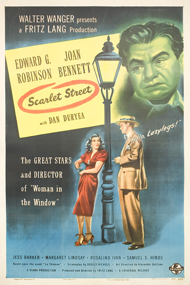 Scarlet Street Original 1946 U.S. One Sheet Movie Poster