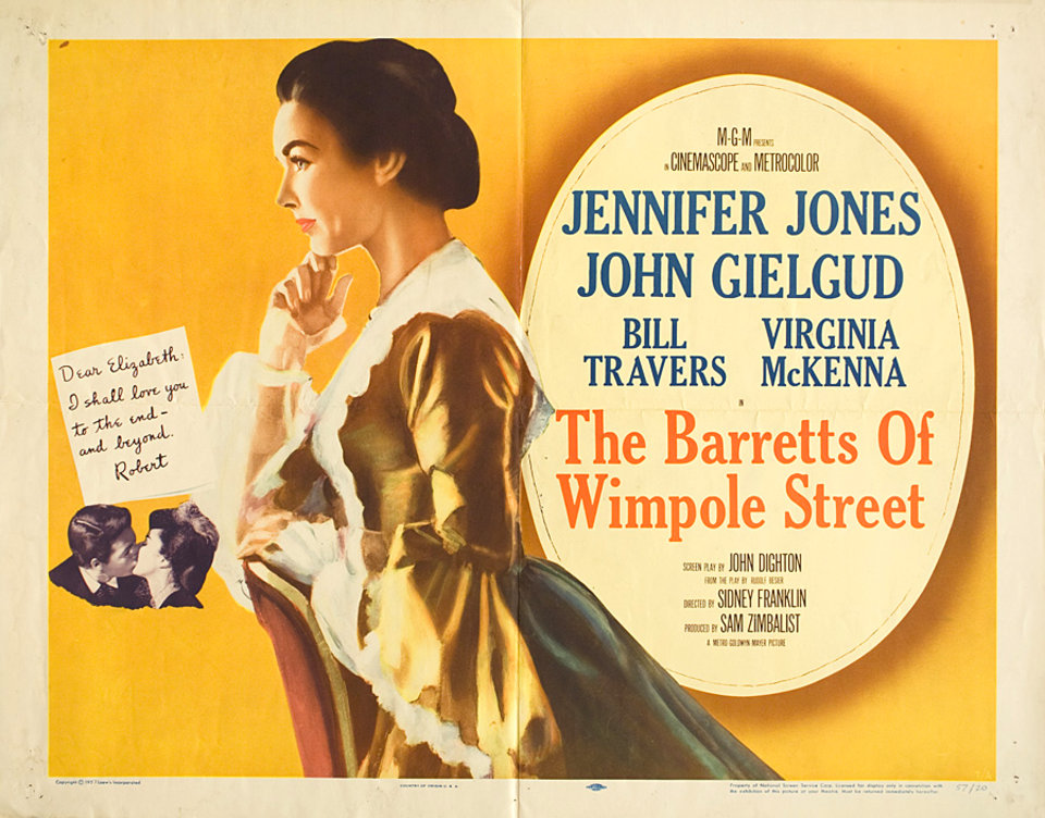 The Barretts of Wimpole Street Original 1957 U.S. Half Sheet Movie Poster