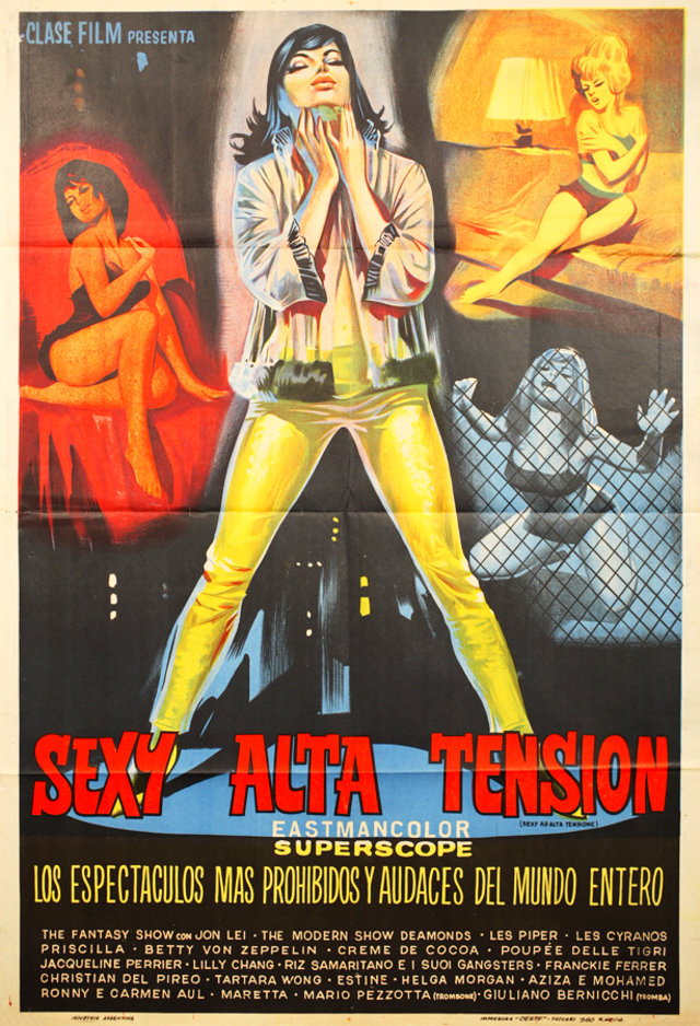 SEXY ALTA TENSION Original 1950s Argentine Movie Poster