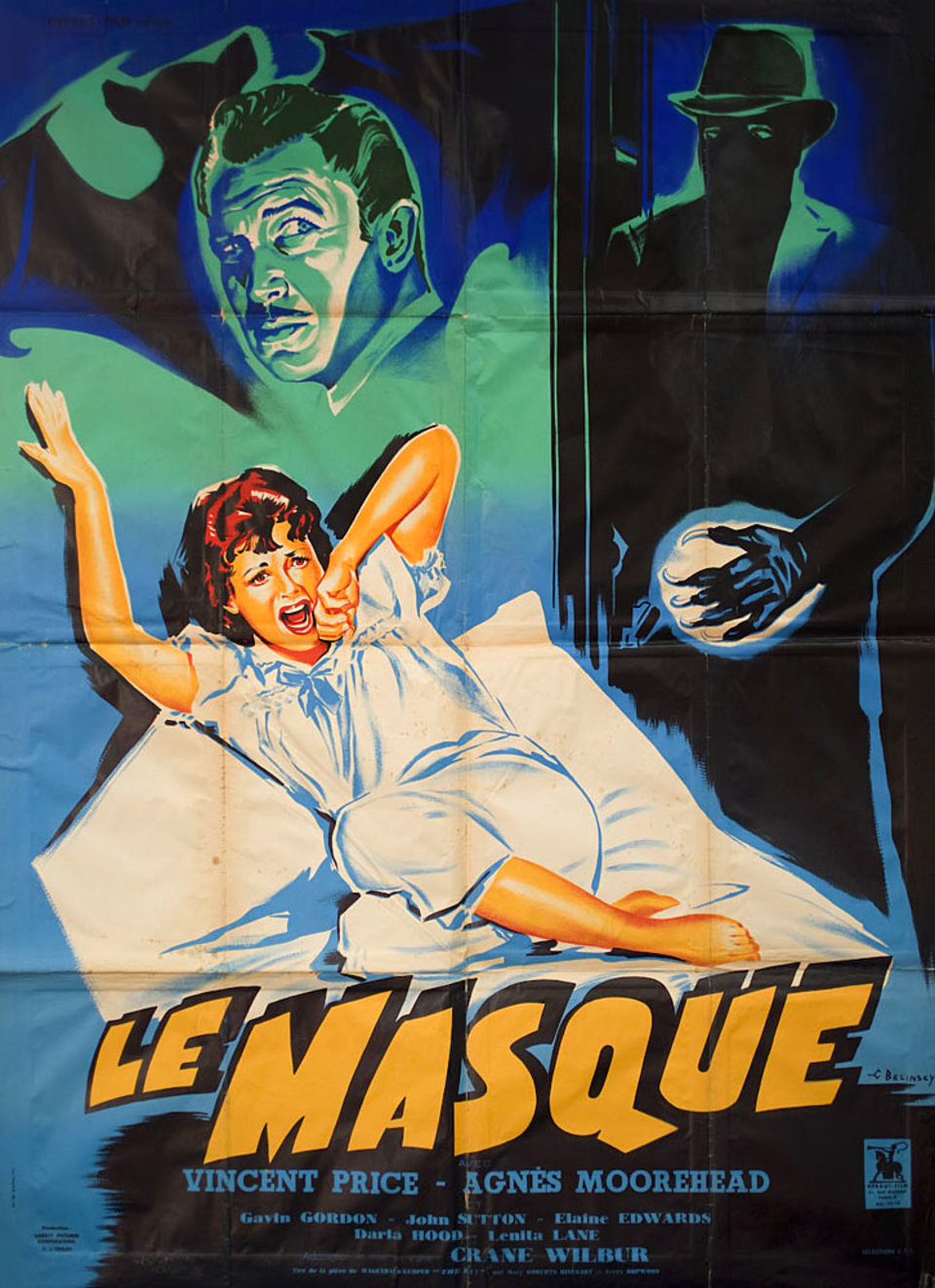 The Bat Original 1959 French Grande Movie Poster