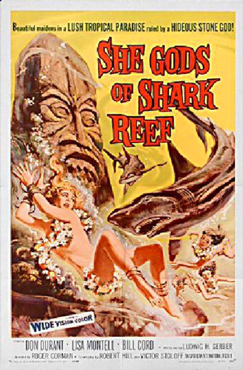 She Gods of Shark Reef Original 1958 U.S. One Sheet Movie Poster