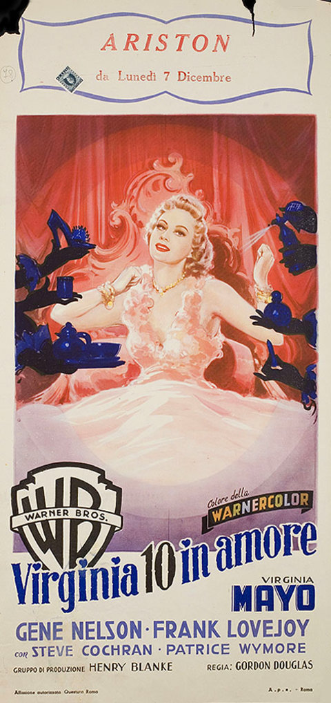 She's Back on Broadway Original 1953 Italian Locandina Movie Poster
