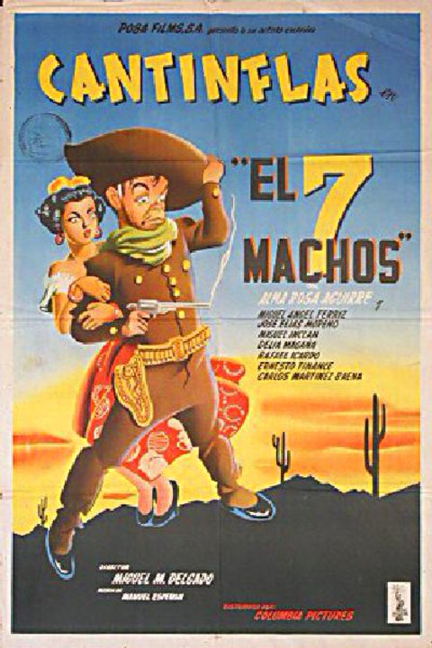 El siete machos Original 1950 Argentine Movie Poster