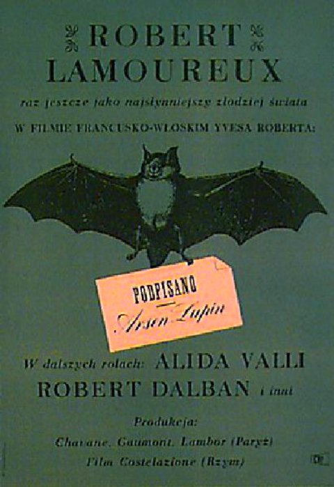 Signe Arsene Lupin Original 1959 Polish A1 Movie Poster