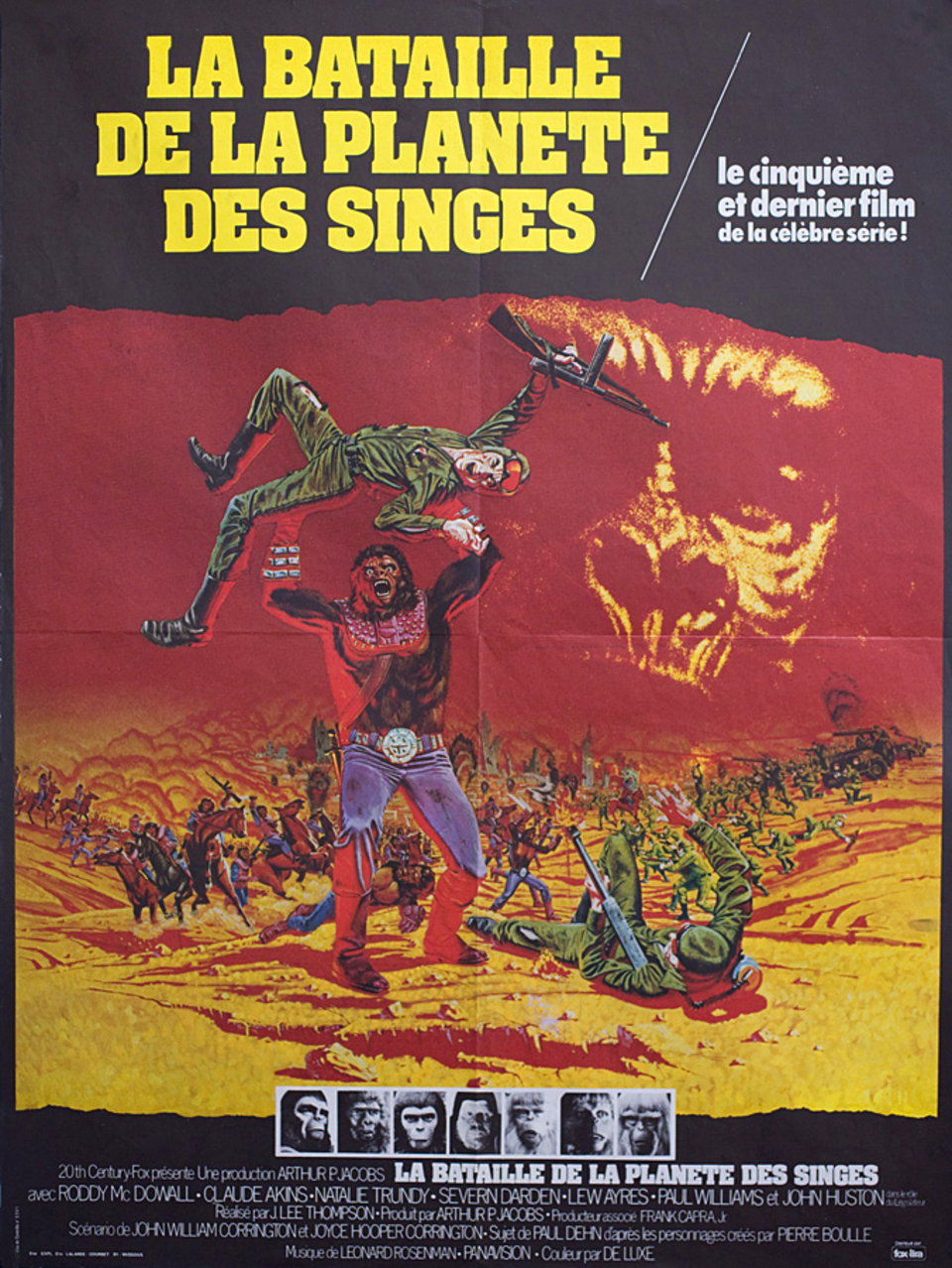 Battle for the Planet of the Apes Original 1973 French Moyenne Movie Poster