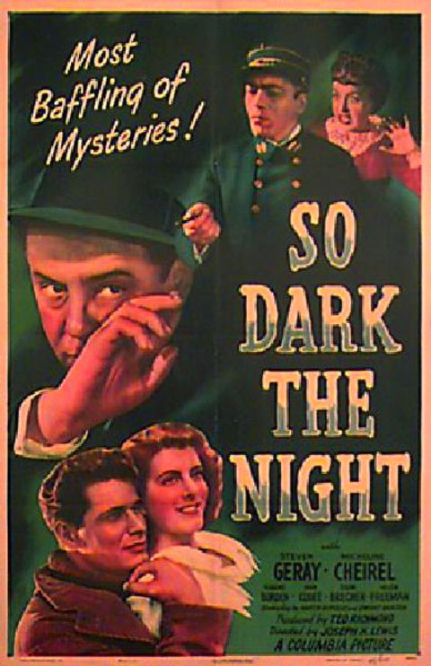 So Dark the Night Original 1946 U.S. One Sheet Movie Poster