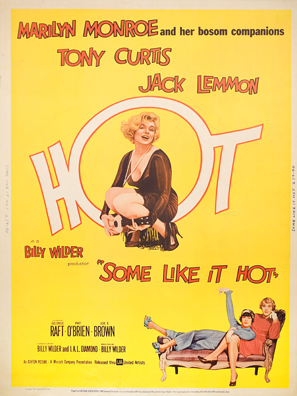 Some Like It Hot Original 1959 U.S. 30 by 40 Movie Poster