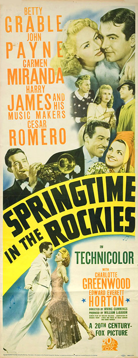 Springtime in the Rockies Original 1942 U.S. Insert Movie Poster