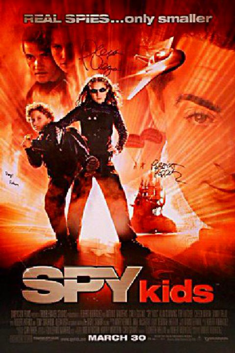 Spy Kids Original 2001 U.S. One Sheet Movie Poster Signed by Robert Rodriguez / Alexa PenaVega / Daryl Sabara
