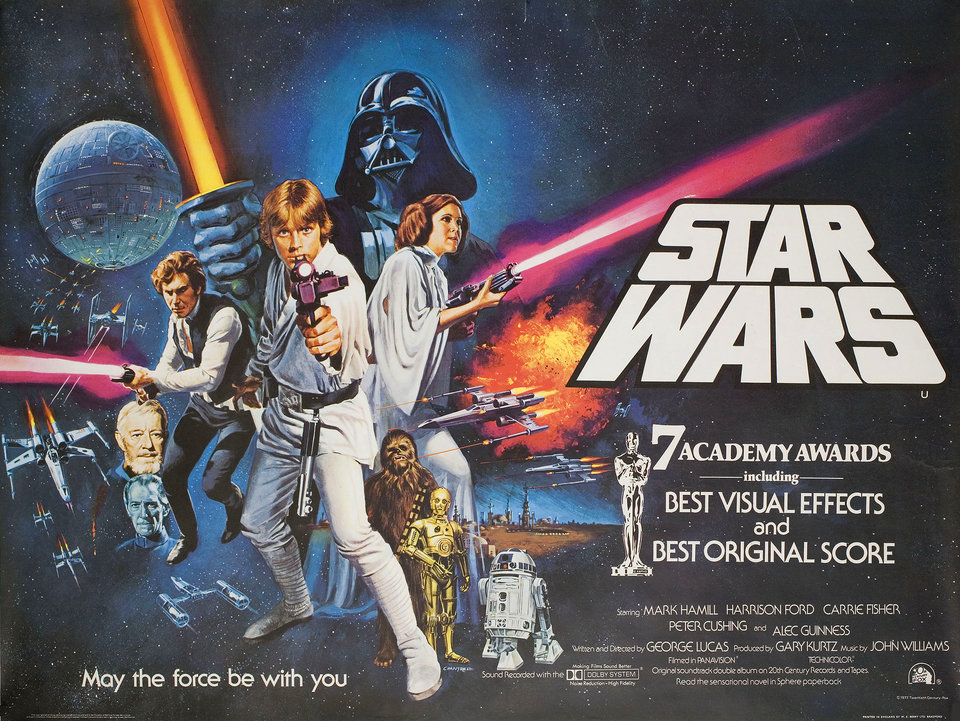 Star Wars Original 1977 British Quad Movie Poster