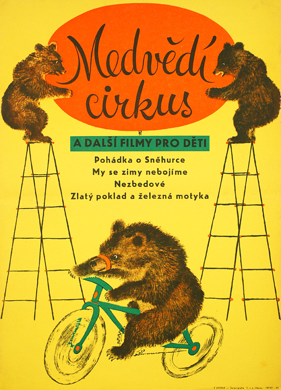Bear Circus 1959 Czech A3 Poster