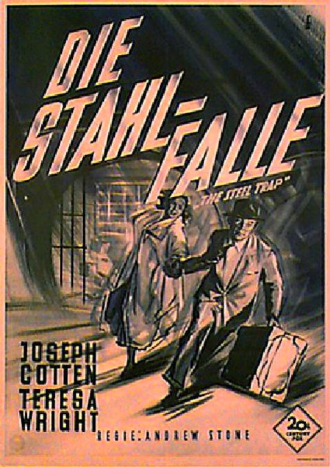 The Steel Trap Original 1952 German A1 Movie Poster