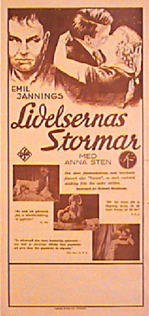 The Tempest Original 1932 Swedish Stolpe Movie Poster