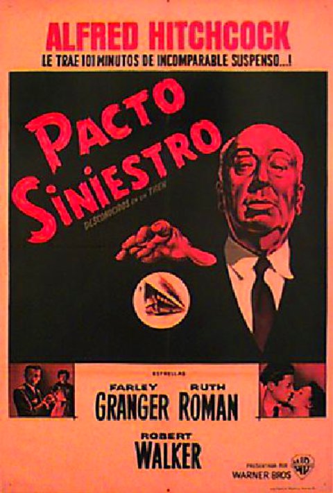 Strangers on a Train Original R1950s Argentine Movie Poster