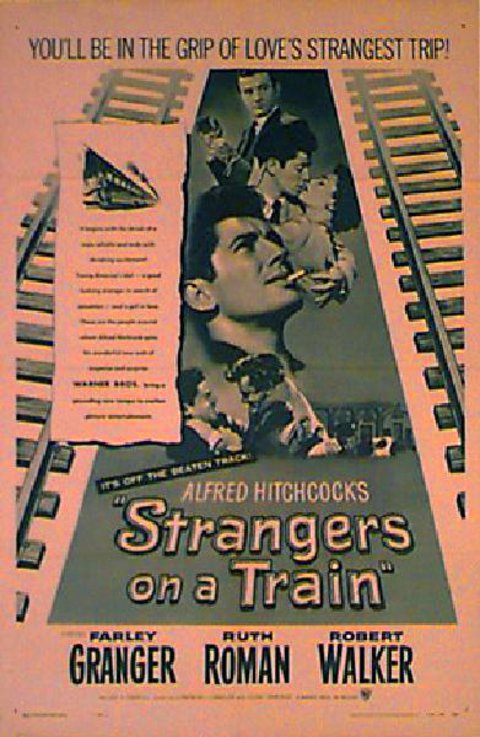 Strangers on a Train Original R1957 U.S. One Sheet Movie Poster