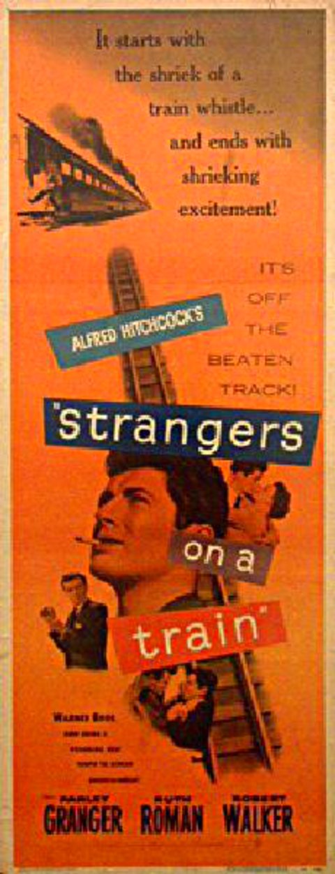 Strangers on a Train Original 1951 U.S. Insert Movie Poster