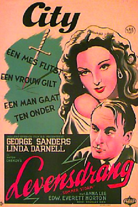 Summer Storm Original 1950s Dutch A1 Movie Poster